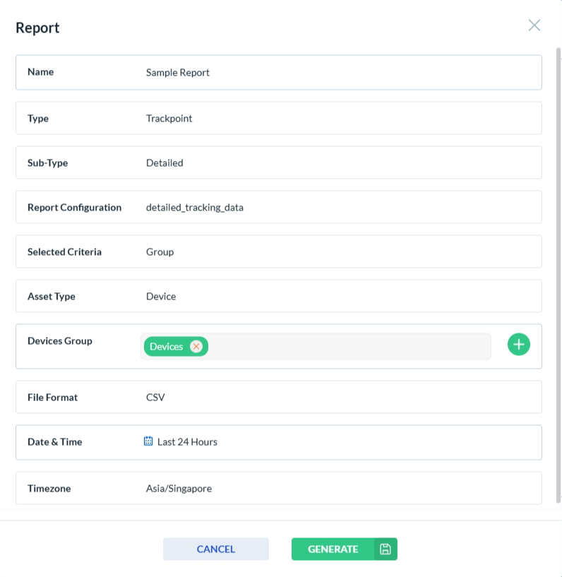 Tracking Reports Form